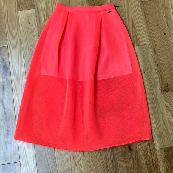 NWT Armani Exchange neon pink mesh skirt size 6 - Picture 1 of 3